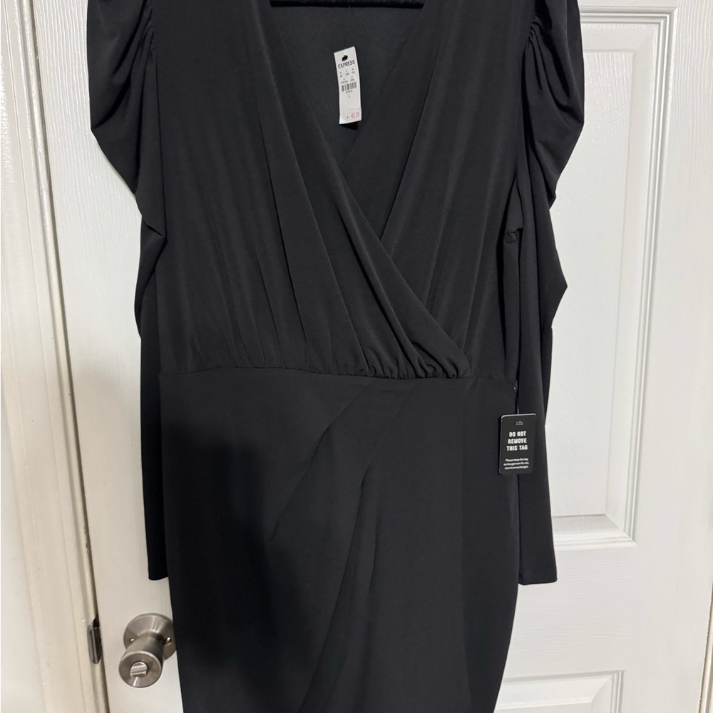 Express Black Sheath Dress V-Neck Sleeveless